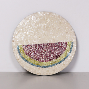 Manteles individuales de concha de Capiz de estilo americano para mesa de comedor Mantel individual de nácar redondo de lujo con patrones de frutas de Vietnam - Product Image 2