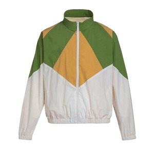 High Quality Men's <b>Running</b> Full Zip <b>Lightweight</b> Windbreaker <b>Jacket</b> Custom Color Block Street Style Dyed Processing - Product Image 1