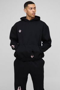 ชุดวอร์มผ้าฝ้ายแบบสวมหัวมีฮู้ดสำหรับผู้ชายกางเกงขาบานผ้าคอตตอน100% ฟอกสีกรดสำหรับฤดูหนาว - Product Image 3