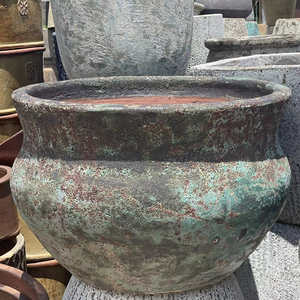 FACTORY <b>SUPPLY</b> LARGE OUTDOOR GLAZED CERAMIC GARDEN PLANTER HIGH QUALITY OUTDOOR PLANT POTTERY FOR FLOWER & PLANT DISPLAY - Product Image 1