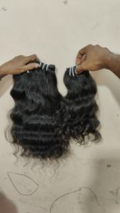 Cuticle alaigned Human <b>Hair</b> machine double weft Deep Wave Bulk Human <b>Hair</b> Bundles for <b>Braiding</b> Wet and Wavy Unprocessed - Product Image 3