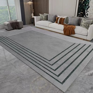 Tapis de réception de bureau géométrique moderne personnalisé en polaire épaisse et peluche cristalline, avec base antidérapante, tufté, pour voitures - Product Image 1