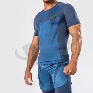 Offre Spéciale léger MMA Rash Guard pour hommes avec des manches courtes à séchage rapide et une conception personnalisée liée à Jiu Jitsu Kimono Wear - Product Image 5