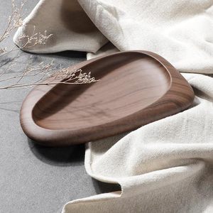 Plateau de service de rangement multifonctionnel en bois couleur noyer 8.6L X5.7W pouces décor à la maison - Product Image 2