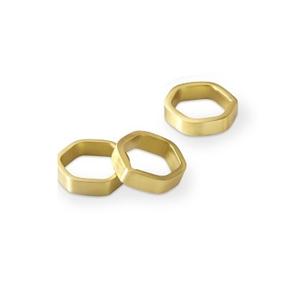 ห่วงใส่ผ้าเช็ดปากสีทองทรงกลมแบบเจาะรูดีไซน์โลหะแบบทันสมัยสำหรับการตกแต่งโต๊ะอาหารที่มีสไตล์และสง่างาม - Product Image 3