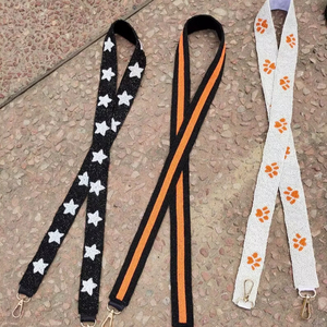 Customized Latest Design <b>Beaded</b> Sequin Purse Strap Trending Bride Bag Strap with Nickel Plating and Embossing Printing - Product Image 1