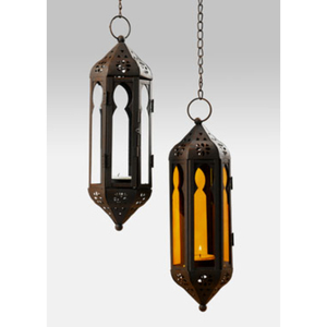 Lanterne brillante bougeoir en argent fait à la main de haute qualité en gros accessoires de lanterne de concepteur de décoration de Ramadan - Product Image 3