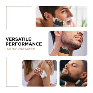 Mini rasoir électrique hygiénique à triple lame avec feuille d'or, utilisation humide/sèche, autonomie de 90 min, tête magnétique, interface en allemand, IPX7 - Product Image 3