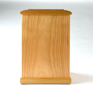 Urne funéraire en bois brun cerise de style américain Fournitures en bois durable pour les cendres humaines Funérailles - Product Image 1