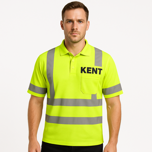 เสื้อโปโล3ชั้นระบายอากาศแขนสั้นแถบสะท้อนแสงสำหรับงานก่อสร้างเสื้อเซฟตี้ - Product Image 2