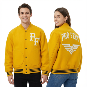 Veste de baseball en collage pour homme, 100% laine de haute qualité, veste universitaire brodée, boutons sur le devant, style veste universitaire - Product Image 5