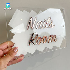 Plaque signalétique rectangulaire ou ronde personnalisée Signalisation de réception Lettre surélevée 3D Signe de salon de beauté avec support Signe d'affaires en acrylique - Product Image 2