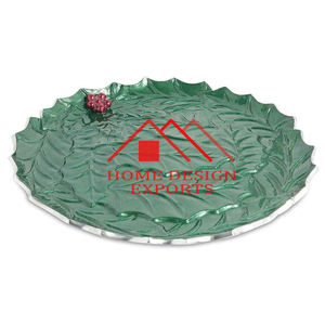 Dernier modèle de plateau de service en émail rouge pour centres de table Vente en gros Assiette de service aux fruits en aluminium au prix le plus bas - Product Image 6