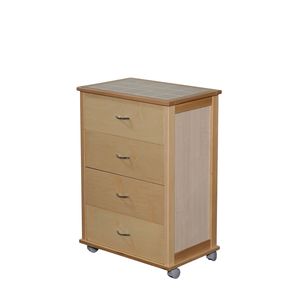 MASLEGNO Model MAS375 Top-Performance Solid Beech Wood Drawer Trolley Modern Design <b>Plastic</b> <b>Wheels</b> Iron Handles Sturdy for Any - Product Image 1