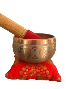 Cuenco para cantar tibetano de latón curativo maestro del Himalaya hecho a mano, exportador de alta calidad, cuenco con sonido de luna llena martillado, Meditación de Yoga - Product Image 4