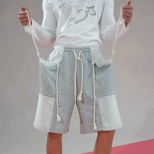 Short de basket-ball respirant de haute qualité pour hommes épissage couleur sport Gym Streetwear Style décontracté brodé en détresse solide - Product Image 2