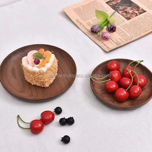 Bols d'assiette de service en bois d'acacia durable de haute qualité ensemble de vaisselle écologique pour les fêtes Top nouveau service d'apéritif en vrac - Product Image 1