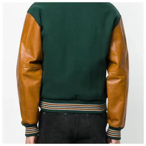 Veste universitaire en cuir PU personnalisée avec broderie en chenille, veste d'hiver, veste de baseball, veste universitaire en laine pour hommes - Product Image 2