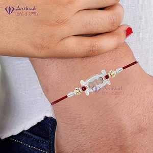 Arihant Gems & Jewels - Elegante Rakhi Unisex de Plata 925 para Hermano/Bhai/Bhaiya/Bro, Joyería Cultural Coleccionable con Rudraksha - Product Image 4
