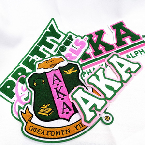 Chenille Lettre Grecque Serviette Alphabet Patches Chenille College Varsity Patches - Product Image 1