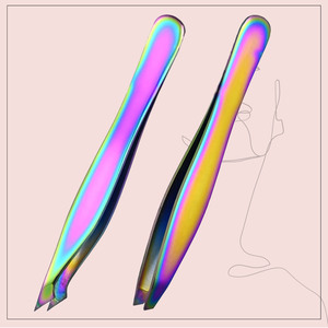 Pince à épiler à sourcils pour la mise en forme et l'épilation du visage Pince à épiler à pointe oblique fine pour les professionnels de la beauté et à usage domestique - Product Image 3