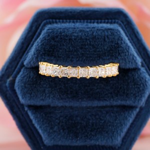 100% ปราศจากเพชร0.10Ct เจ้าหญิงแต่ละรายตัดทองครึ่งนิรันดร์วงแล็บเพชรสำหรับงานแต่งงานวงซ้อนกันได้สำหรับเป็นของขวัญ - Product Image 2