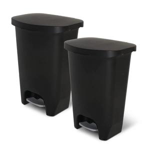 Cubo de basura Glad de 13 galones | Cubo de basura de cocina de plástico con tapa de protección contra olores | Manos libres con escalón, 13 galones, blanco - Product Image 3