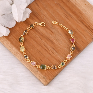 Pulsera de Plata de Ley 925 de Diseño para Mujer, Pulsera Hecha a Mano Personalizada con Turmalina, Joyería, Pulsera de Cadena de Eslabones - Product Image 4