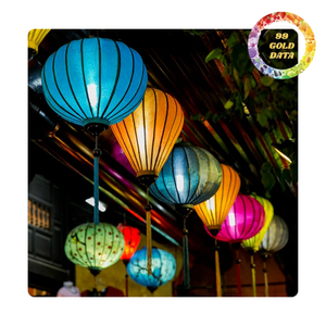 Linterna de seda de Hoi An Viet Nam | Varias formas y colores de tamaño | Marco de bambú plegable | Decoración de mediados de otoño - Product Image 2