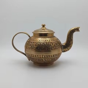 Dallah de qualité supérieure en acier avec poignée dorée au design classique, finition polonaise, forte demande pour la maison et le café - Product Image 5