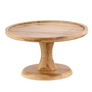 Soporte de pastel superior de madera liso y redondo Base de pedestal hecha a mano Soporte de exhibición de cupcakes para decoración de panadería - Product Image 6