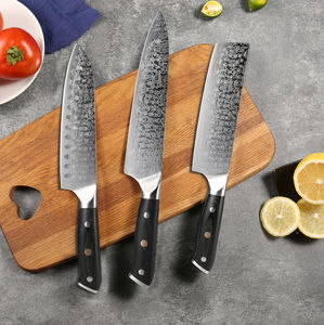 Juego de Cuchillos de Cocina con Patrón Láser Damasco, Acero al Carbono, Acabado de Alto Brillo, Aptos para Lavavajillas - Product Image 4