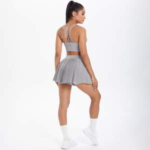 ชุดเสื้อและกระโปรงอัดจีบของผู้หญิงชุดเล่นกีฬาและออกกำลังกายโยคะระบายอากาศได้ดีชุดเล่นเทนนิสฤดูร้อน - Product Image 4