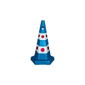 Cono de Tráfico Hexagonal Azul de 65 cm con Ojos de Gato, Barrera de Advertencia Tipo Pontón, Hecho en Turquía - Product Image 1