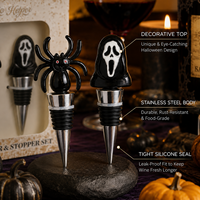 Boîte cadeau Halloween Araignée Fantôme, en stock, faible MOQ, vente en gros, accessoires de fête et de bar, ensemble de bouchons de bouteille de vin
