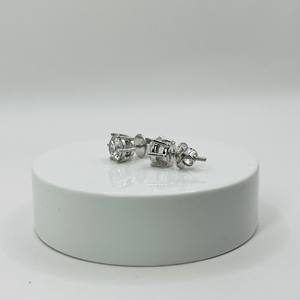 Boucles d'oreilles en diamant de laboratoire certifié GIA, pureté VS1, 2,00 carats, or blanc 18 carats, minimalistes, unisexes, pour mariage, fiançailles, anniversaire, fête - Product Image 6