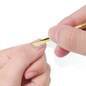 Pousse-cuticules double tête en acier inoxydable antidérapant pour pédicure et manucure, coupe-ongles et dissolvant de peaux mortes - Product Image 3