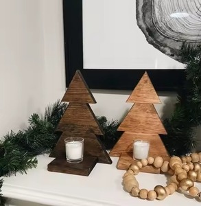 Scène de cerf de forêt de pins de table en métal brillant pour événement de vacances d'hiver et décor festif - Product Image 3