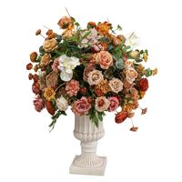 Décoration de mariage de luxe, centre de table floral, rose artificielle en soie, couleur champagne, corail, rose blush, couleurs d'automne, centre de table fleuri