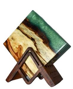 High Rated Superb Quality Eco-Friendly Customizable Resin & Wood Unique Handmade <b>Tea</b> Coaster 4 Pieces <b>Set</b> at <b>Sale</b> From India - Product Image 3