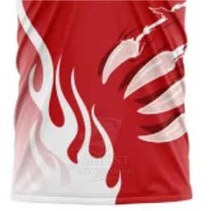 ZHOST Boys' Red <b>Flame</b> Heat-Transfer Printed Quick Dry 100% Cotton V-Neck Sports T-<b>Shirt</b> for Adults 220g - Product Image 5