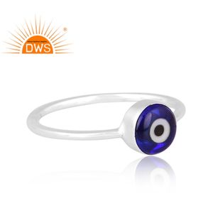 Best Quality 925 Fine Sterling Silver Natural Blue <b>Resin</b> Gemstone Stackable Ring Custom Jewelry Manufacturer - Product Image 3