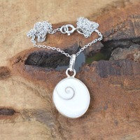 Pendentif œil de Shiva en pierre précieuse blanche, forme crochet, style bohème pour femme, serti clos, en argent sterling 925 plaqué rhodium, fait main, tendance