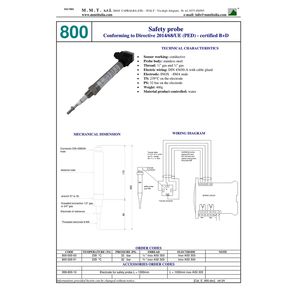 Sonda de seguridad 800 para limitador de nivel Protección certificada para calderas Conexión de 1/2" - Product Image 3