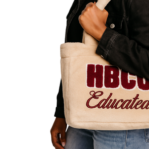 HBCU Educado Neutral DST Bolso de mano de piel Felpa Chenille Bordado Hermandad de mujeres griega Divine Nine Regalo Logotipo personalizado Bolso de moda - Product Image 4