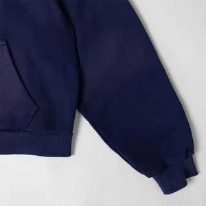 Survêtement d'hiver pour hommes de haute qualité 100% coton sweat à capuche recadrée lavage à l'acide Logo personnalisé High Street Style survêtement décontracté solide - Product Image 5