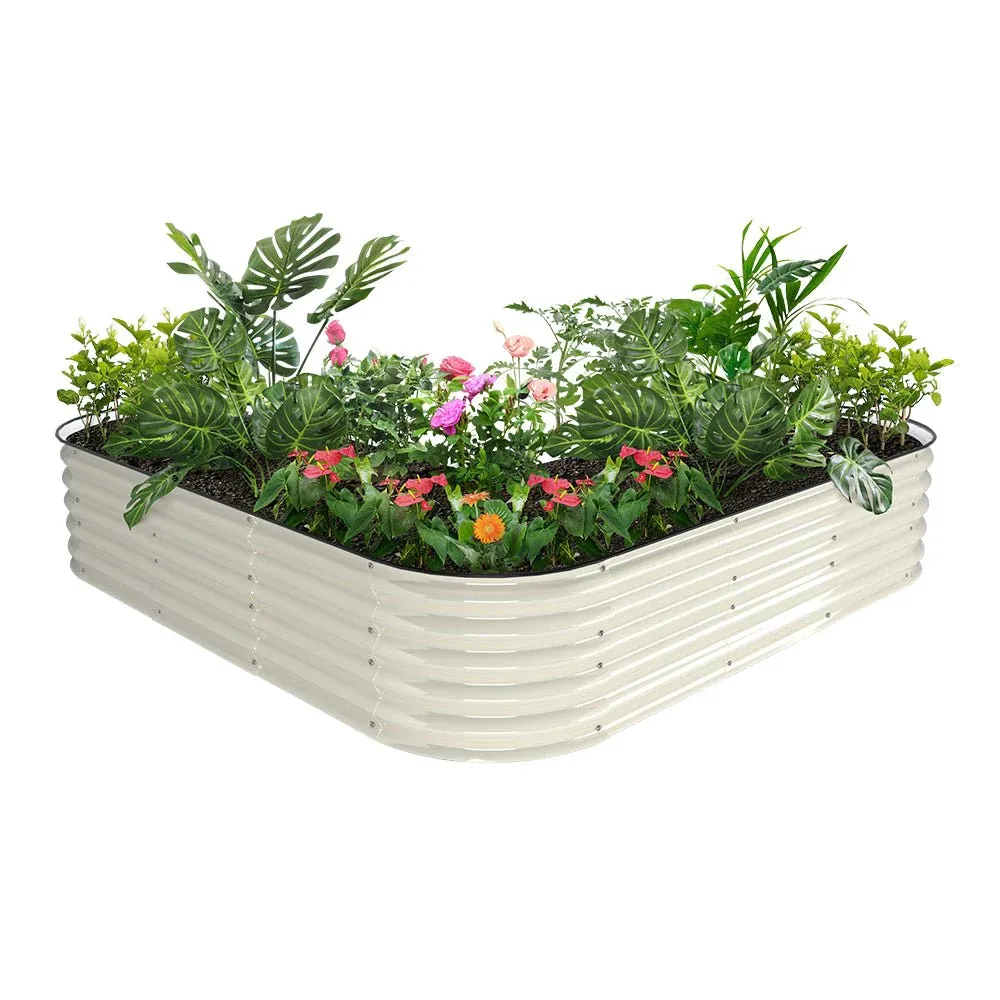 17" Tall L-Shape-Large Modular Metal Raised Garden Bed Kit Outdoor Aluzinc Galvanized Planter Box for the garden 213x213x43cm
