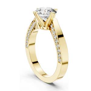 Bague de fiançailles pour femme avec diamant de laboratoire rond brillant de 1,93 carat, conception à double sangle pavée, clarté VVS-VS EF, 18 carats, 14 carats, 10 carats - Product Image 5