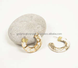 ที่ดีที่สุดคุณภาพที่ทันสมัยเรซิ่นต่างหูเรซิ่นผู้หญิงแฟชั่นเครื่องประดับทองเหล็กและต่างหูเรซิ่นหลากสีห้อย - Product Image 3