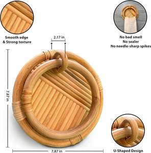 Nouveauté, étagère murale ronde en rotin tissé multi-usages pour la maison, la salle de bain, la cuisine ou l'hôtel - Product Image 5